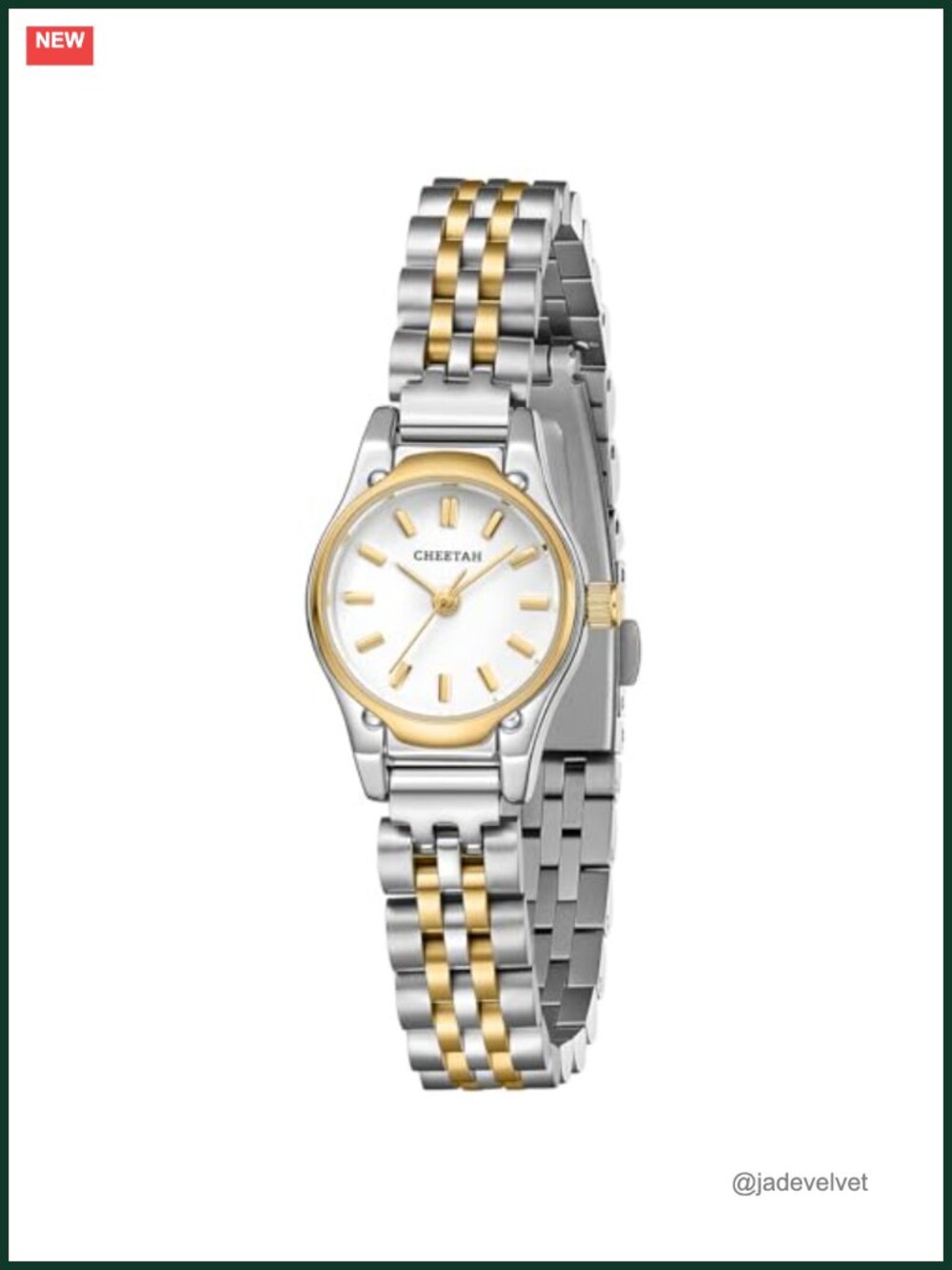 Dainty Small Round Dial Gold-Tone Watch with Stainless Steel Bracelet